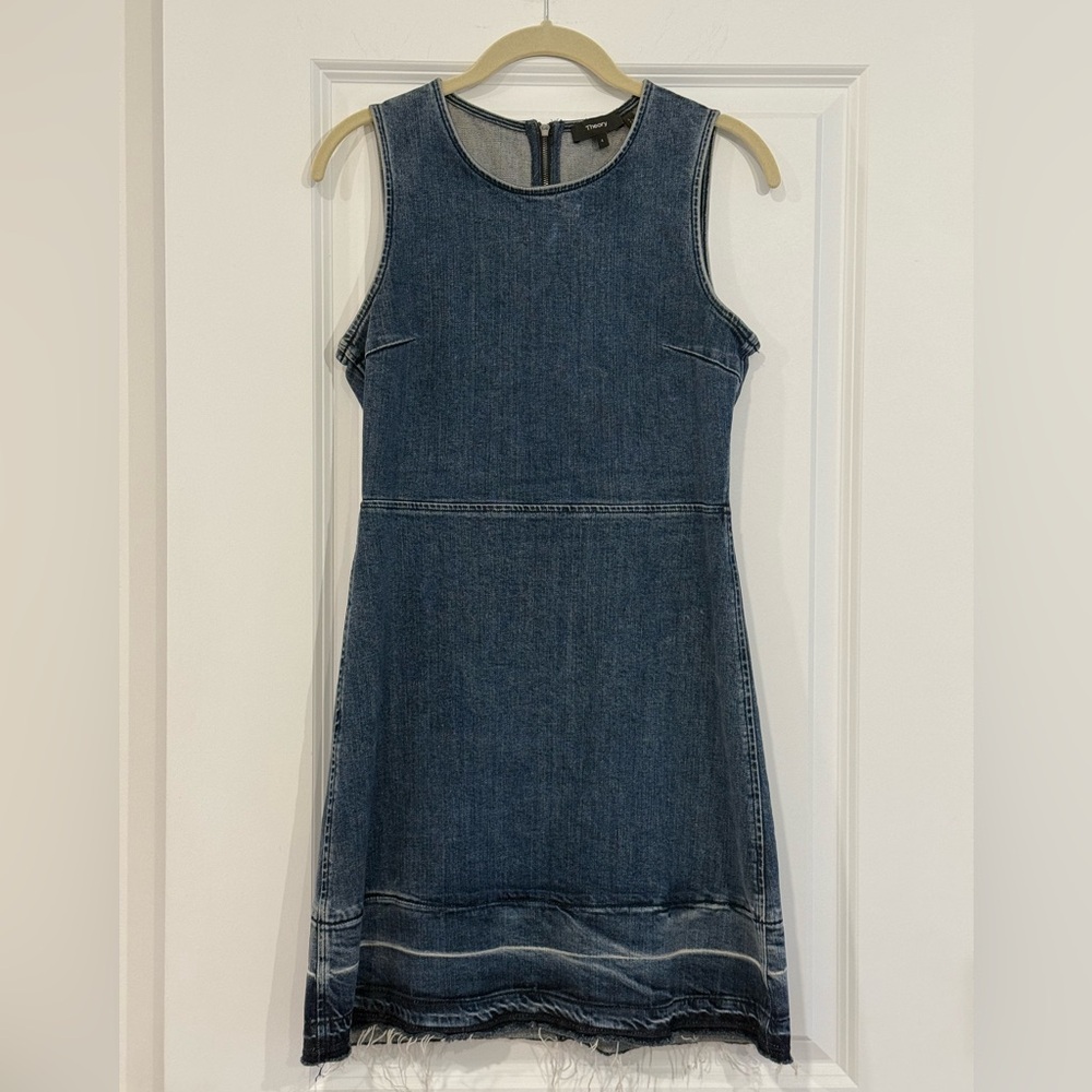 Theory Denim Sleeveless Shift Dress Sz 4